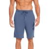GYS Men’s Bamboo Viscose Shorts, Soft Pajama Shorts with Pockets, Moisture-Wicking Casual Shorts Loungewear Sleep Bottoms(Grayish Blue)