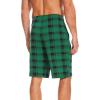 GYS Men’s Bamboo Viscose Shorts, Soft Pajama Shorts with Pockets, Moisture-Wicking Casual Shorts Loungewear Sleep Bottoms(Green Plaid)