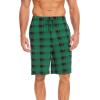 GYS Men’s Bamboo Viscose Shorts, Soft Pajama Shorts with Pockets, Moisture-Wicking Casual Shorts Loungewear Sleep Bottoms(Green Plaid)