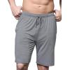 GYS Men’s Bamboo Viscose Shorts, Soft Pajama Shorts with Pockets, Moisture-Wicking Casual Shorts Loungewear Sleep Bottoms(Heather Grey)