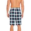 GYS Men’s Bamboo Viscose Shorts, Soft Pajama Shorts with Pockets, Moisture-Wicking Casual Shorts Loungewear Sleep Bottoms(Navy & Green Plaid)