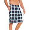 GYS Men’s Bamboo Viscose Shorts, Soft Pajama Shorts with Pockets, Moisture-Wicking Casual Shorts Loungewear Sleep Bottoms(Navy & Green Plaid)