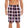 GYS Men’s Bamboo Viscose Shorts, Soft Pajama Shorts with Pockets, Moisture-Wicking Casual Shorts Loungewear Sleep Bottoms(Navy & Red Plaid)