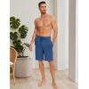 GYS Men’s Bamboo Viscose Shorts, Soft Pajama Shorts with Pockets, Moisture-Wicking Casual Shorts Loungewear Sleep Bottoms(Prussian Blue)
