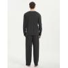 GYS Men’s Pajamas Set Soft Bamboo Viscose Long Sleeve Sleepwear and Long Pants 2 Piece Pjs Set Sleep Sets with Pockets(A-black)