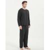GYS Men’s Pajamas Set Soft Bamboo Viscose Long Sleeve Sleepwear and Long Pants 2 Piece Pjs Set Sleep Sets with Pockets(A-black)