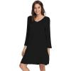 GYS Womens Bamboo Viscose Nightgown Super Soft Lightweight Night Shirts for Sleeping(Black)