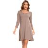 GYS Womens Bamboo Viscose Nightgown Super Soft Lightweight Night Shirts for Sleeping(Camel)