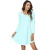 GYS Womens Bamboo Viscose Nightgown Super Soft Lightweight Night Shirts for Sleeping(Crewneck/ Aqua)