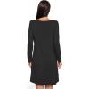 GYS Womens Bamboo Viscose Nightgown Super Soft Lightweight Night Shirts for Sleeping(Crewneck/ Black)