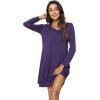 GYS Womens Bamboo Viscose Nightgown Super Soft Lightweight Night Shirts for Sleeping(Crewneck/ Purple)