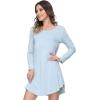 GYS Womens Bamboo Viscose Nightgown Super Soft Lightweight Night Shirts for Sleeping(Crewneck/ Sterling Blue)