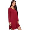 GYS Womens Bamboo Viscose Nightgown Super Soft Lightweight Night Shirts for Sleeping(Crewneck/ Wine)
