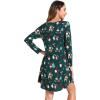 GYS Womens Bamboo Viscose Nightgown Super Soft Lightweight Night Shirts for Sleeping(Crewneck/Christmas Green)