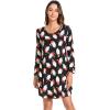 GYS Womens Bamboo Viscose Nightgown Super Soft Lightweight Night Shirts for Sleeping(Crewneck/Santa Claus Black)