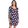 GYS Womens Bamboo Viscose Nightgown Super Soft Lightweight Night Shirts for Sleeping(Crewneck/Santa Claus Navy)