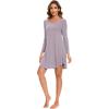 GYS Womens Bamboo Viscose Nightgown Super Soft Lightweight Night Shirts for Sleeping(Crewneck/Violet)