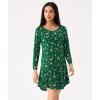 GYS Womens Bamboo Viscose Nightgown Super Soft Lightweight Night Shirts for Sleeping(Crewneck/Xmas Green)