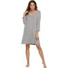 GYS Womens Bamboo Viscose Nightgown Super Soft Lightweight Night Shirts for Sleeping(Heather Grey)