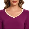 GYS Womens Bamboo Viscose Nightgown Super Soft Lightweight Night Shirts for Sleeping(Purplish Red)