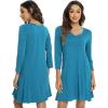 GYS Womens Bamboo Viscose Nightgown Super Soft Lightweight Night Shirts for Sleeping(Teal Blue)
