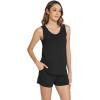 GYS Women’s Bamboo Viscose Pajamas Set – Sleeveless Tank Top and Sleep Shorts Summer Pjs Lightweight Cooling Sleepwear(Black)
