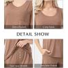 GYS Women’s Bamboo Viscose Pajamas Set – Sleeveless Tank Top and Sleep Shorts Summer Pjs Lightweight Cooling Sleepwear(Camel)