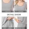 GYS Women’s Bamboo Viscose Pajamas Set – Sleeveless Tank Top and Sleep Shorts Summer Pjs Lightweight Cooling Sleepwear(Heather Grey)