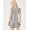 GYS Women’s Bamboo Viscose Pajamas Set – Sleeveless Tank Top and Sleep Shorts Summer Pjs Lightweight Cooling Sleepwear(Heather Grey)