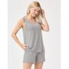 GYS Women’s Bamboo Viscose Pajamas Set – Sleeveless Tank Top and Sleep Shorts Summer Pjs Lightweight Cooling Sleepwear(Heather Grey)
