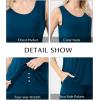 GYS Women’s Bamboo Viscose Pajamas Set – Sleeveless Tank Top and Sleep Shorts Summer Pjs Lightweight Cooling Sleepwear(Ink Blue)