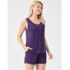 GYS Women’s Bamboo Viscose Pajamas Set – Sleeveless Tank Top and Sleep Shorts Summer Pjs Lightweight Cooling Sleepwear(Purple)