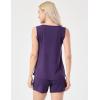 GYS Women’s Bamboo Viscose Pajamas Set – Sleeveless Tank Top and Sleep Shorts Summer Pjs Lightweight Cooling Sleepwear(Purple)