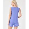 GYS Women’s Bamboo Viscose Pajamas Set – Sleeveless Tank Top and Sleep Shorts Summer Pjs Lightweight Cooling Sleepwear(Sky Blue)