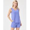 GYS Women’s Bamboo Viscose Pajamas Set – Sleeveless Tank Top and Sleep Shorts Summer Pjs Lightweight Cooling Sleepwear(Sky Blue)