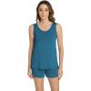 GYS Women’s Bamboo Viscose Pajamas Set – Sleeveless Tank Top and Sleep Shorts Summer Pjs Lightweight Cooling Sleepwear(Teal Blue)