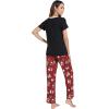 GYS Womens Bamboo Viscose Pajamas Set Super Soft Short Sleeve Top and Pants Pj Sleepwear Sets(Christmas Red)