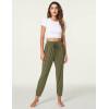 LazyCozy Bamboo Viscose Jogger Pajama Pants for Women Soft Lightweight Knit Sleep Pants with Pockets(Avocado)