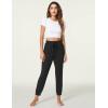 LazyCozy Bamboo Viscose Jogger Pajama Pants for Women Soft Lightweight Knit Sleep Pants with Pockets(Black)