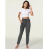 LazyCozy Bamboo Viscose Jogger Pajama Pants for Women Soft Lightweight Knit Sleep Pants with Pockets(Dark Heather Grey)