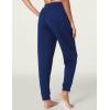 LazyCozy Bamboo Viscose Jogger Pajama Pants for Women Soft Lightweight Knit Sleep Pants with Pockets(Deep Blue)