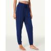 LazyCozy Bamboo Viscose Jogger Pajama Pants for Women Soft Lightweight Knit Sleep Pants with Pockets(Deep Blue)