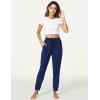 LazyCozy Bamboo Viscose Jogger Pajama Pants for Women Soft Lightweight Knit Sleep Pants with Pockets(Deep Blue)
