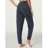 LazyCozy Bamboo Viscose Jogger Pajama Pants for Women Soft Lightweight Knit Sleep Pants with Pockets(Midnight Blue)