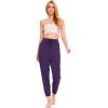 LazyCozy Bamboo Viscose Jogger Pajama Pants for Women Soft Lightweight Knit Sleep Pants with Pockets(Purple)