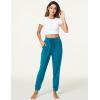 LazyCozy Bamboo Viscose Jogger Pajama Pants for Women Soft Lightweight Knit Sleep Pants with Pockets(Teal Blue)