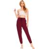 LazyCozy Bamboo Viscose Jogger Pajama Pants for Women Soft Lightweight Knit Sleep Pants with Pockets(Wine)