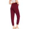 LazyCozy Bamboo Viscose Jogger Pajama Pants for Women Soft Lightweight Knit Sleep Pants with Pockets(Wine)