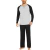 GYS Bamboo Viscose Men’s Pajama Sets Long Sleeve 2 Piece Lounge Set with Pockets(Black)