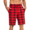 GYS Men’s Bamboo Viscose Shorts, Soft Pajama Shorts with Pockets, Moisture-Wicking Casual Shorts Loungewear Sleep Bottoms(Buffalo Plaid)